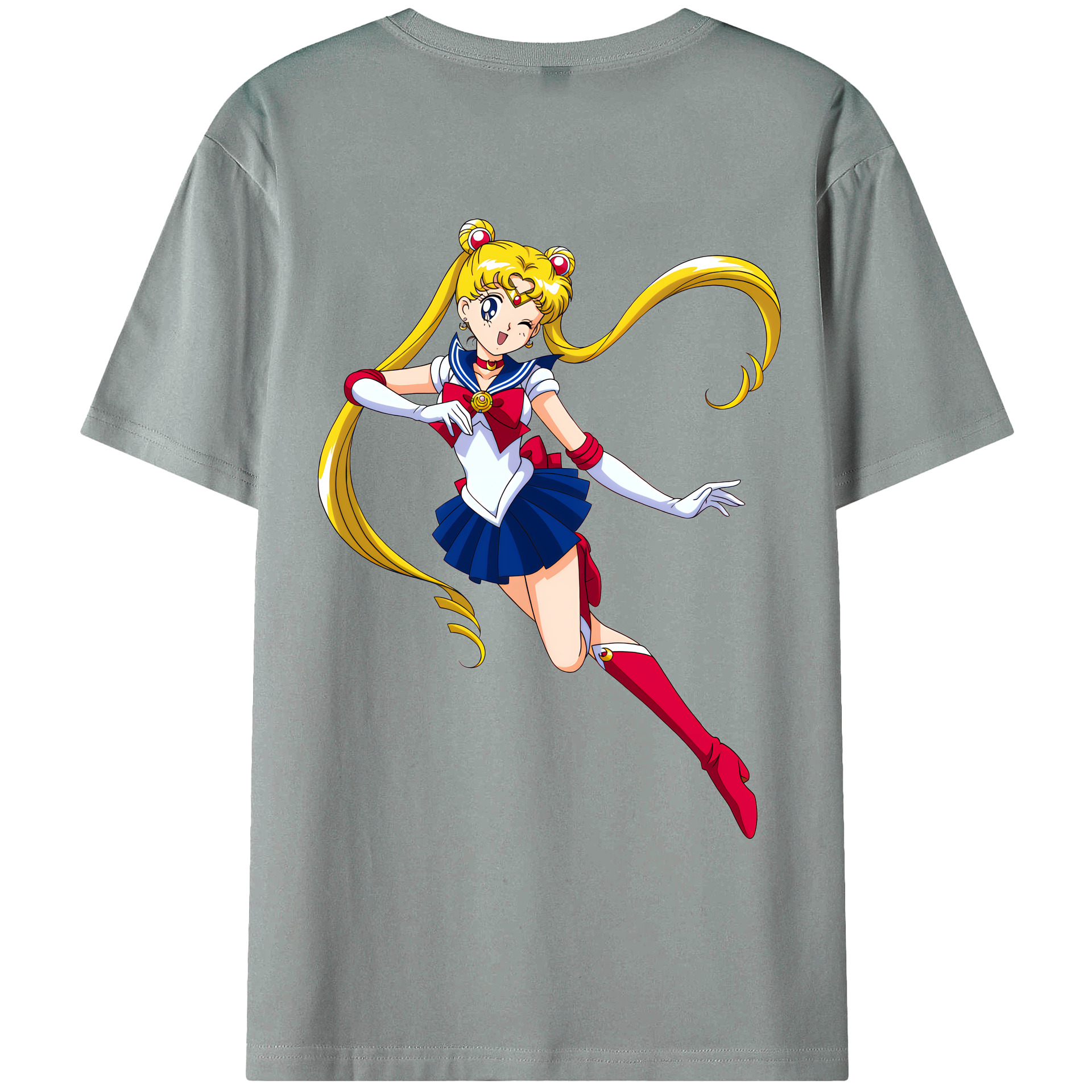 （画像用） 美少女戦士セーラームーン 月野 うさぎ つきの うさぎ Sailor Moon Tsukino Usagi 綿100％ メンズ半袖Tシャツ（バックプリント） 通気性
